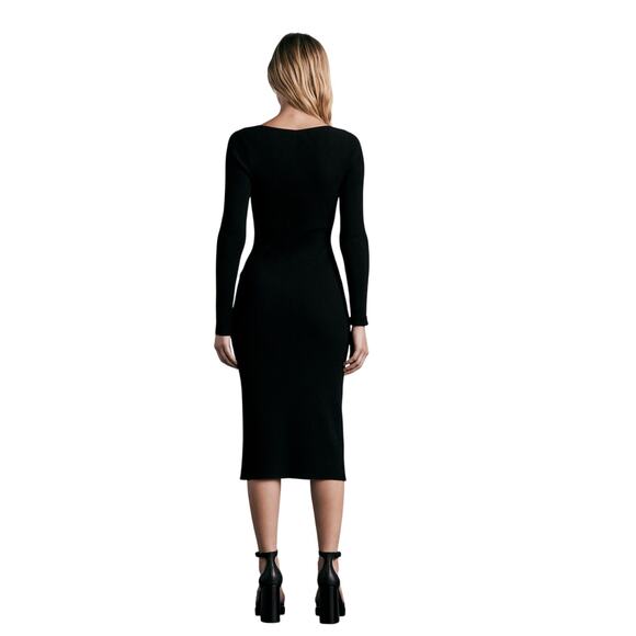 Rag & Bone Asher Midi Dress Black Size Large - Picture 4 of 11
